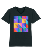 Abstract  Tricou mânecă scurtă guler V Bărbat Presenter
