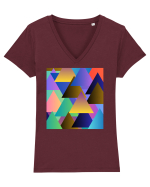 Abstract  Tricou mânecă scurtă guler V Damă Evoker