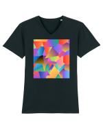 Abstract  Tricou mânecă scurtă guler V Bărbat Presenter