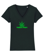 VERDE STOP! - jocurile copilariei & weed Tricou mânecă scurtă guler V Damă Evoker