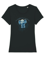 UN ELEFANT SE LEGANA PE O PANZA DE PAIANJEN - jocurile copilariei Tricou mânecă scurtă guler larg fitted Damă Expresser