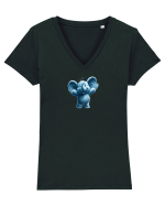 ELEFANT DRAGALAS SIMPATIC Tricou mânecă scurtă guler V Damă Evoker