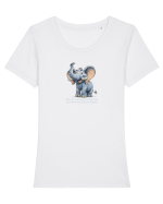 ELEFANT DRAGALAS SIMPATIC  When you face what you fear most Tricou mânecă scurtă guler larg fitted Damă Expresser