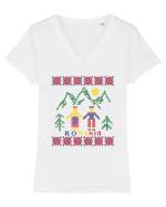 Romania Tricou mânecă scurtă guler V Damă Evoker