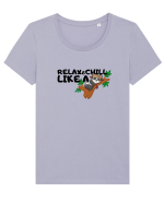 Relax&,chill like a panda Tricou mânecă scurtă guler larg fitted Damă Expresser