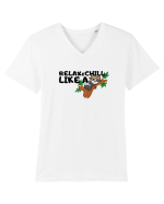 Relax&,chill like a panda Tricou mânecă scurtă guler V Bărbat Presenter