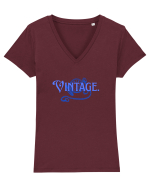 Vintage  Tricou mânecă scurtă guler V Damă Evoker