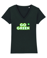 Go green  Tricou mânecă scurtă guler V Damă Evoker