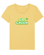 Go green  Tricou mânecă scurtă guler larg fitted Damă Expresser
