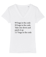 99 bugs in the code Tricou mânecă scurtă guler V Damă Evoker