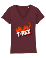 T-rex Tricou mânecă scurtă guler V Damă Evoker