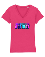 Mod fericire:activat Tricou mânecă scurtă guler V Damă Evoker