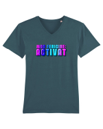 Mod fericire:activat Tricou mânecă scurtă guler V Bărbat Presenter