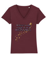 Belive in the magic new beginnings Tricou mânecă scurtă guler V Damă Evoker