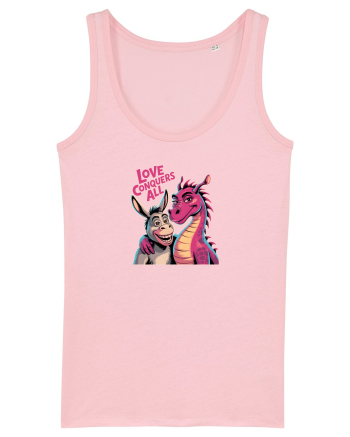 LOVE CONQUERS ALL - IUBIREA INVINGE TOTUL - magar & dragonita Cotton Pink