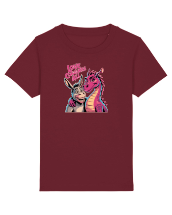 LOVE CONQUERS ALL - IUBIREA INVINGE TOTUL - magar & dragonita Burgundy