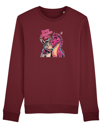 LOVE CONQUERS ALL - IUBIREA INVINGE TOTUL - magar & dragonita Burgundy
