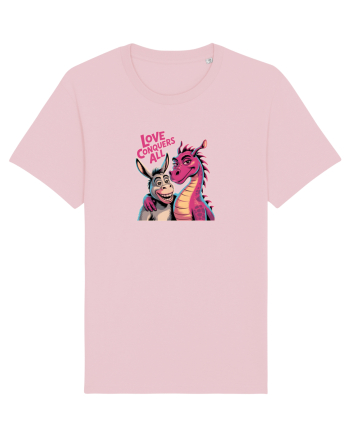 LOVE CONQUERS ALL - IUBIREA INVINGE TOTUL - magar & dragonita Cotton Pink