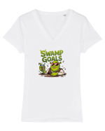 SWAMP GOALS - COCKTAIL IN PISCINA Tricou mânecă scurtă guler V Damă Evoker