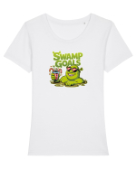 SWAMP GOALS - COCKTAIL IN PISCINA 2 Tricou mânecă scurtă guler larg fitted Damă Expresser