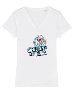 CHILLIN` LIKE ELSA - COCKTAIL Tricou mânecă scurtă guler V Damă Evoker
