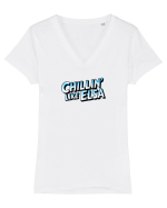 CHILLIN` LIKE ELSA 1 Tricou mânecă scurtă guler V Damă Evoker