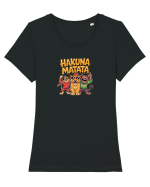 HAKUNA MATATA - NO WORRIES - FARA GRIJI Tricou mânecă scurtă guler larg fitted Damă Expresser