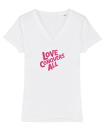 LOVE CONQUERS ALL - IUBIREA INVINGE TOTUL  Tricou mânecă scurtă guler V Damă Evoker