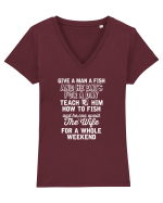 Fishing Tricou mânecă scurtă guler V Damă Evoker