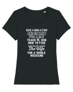 Fishing Tricou mânecă scurtă guler larg fitted Damă Expresser