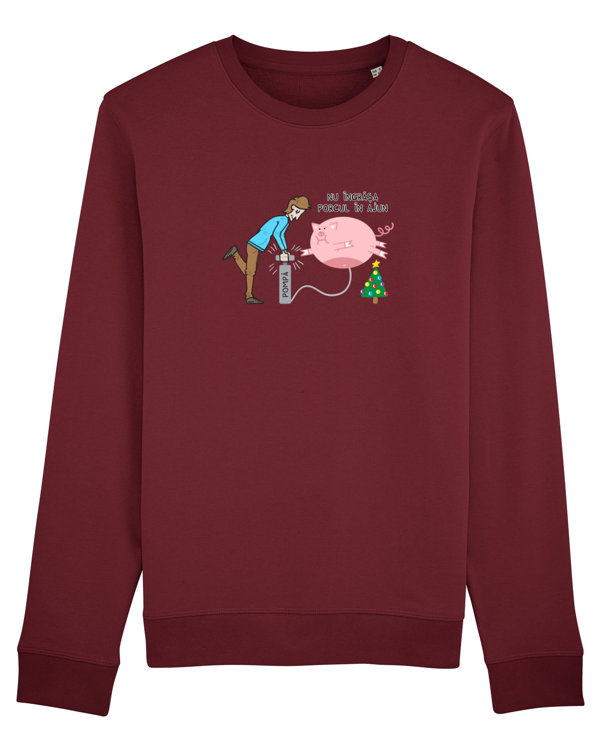 Bluză mânecă lungă Unisex Rise Burgundy