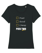 FAST GOOD CHEAP Pick Two Tricou mânecă scurtă guler larg fitted Damă Expresser