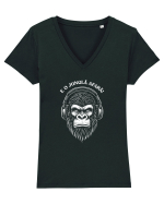 E O JUNGLĂ AFARĂ - Gorilă cu căști Tricou mânecă scurtă guler V Damă Evoker