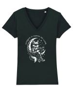 Citește o carte pe lună! Tricou mânecă scurtă guler V Damă Evoker