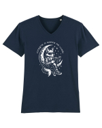 Citește o carte pe lună! Tricou mânecă scurtă guler V Bărbat Presenter