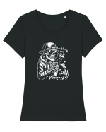 Umbli cu cioara vopsită? Tricou mânecă scurtă guler larg fitted Damă Expresser