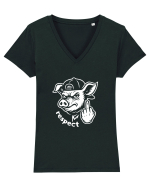 RESPECT Tricou mânecă scurtă guler V Damă Evoker