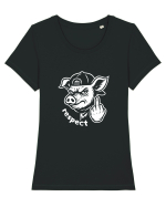 RESPECT Tricou mânecă scurtă guler larg fitted Damă Expresser