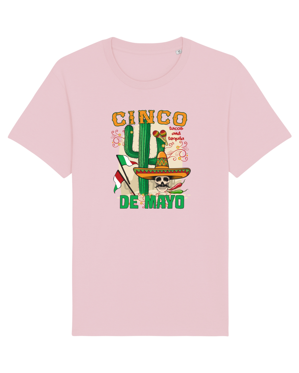 Tricou mânecă scurtă Unisex Rocker Cotton Pink
