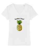 Looking Pine Tricou mânecă scurtă guler V Damă Evoker