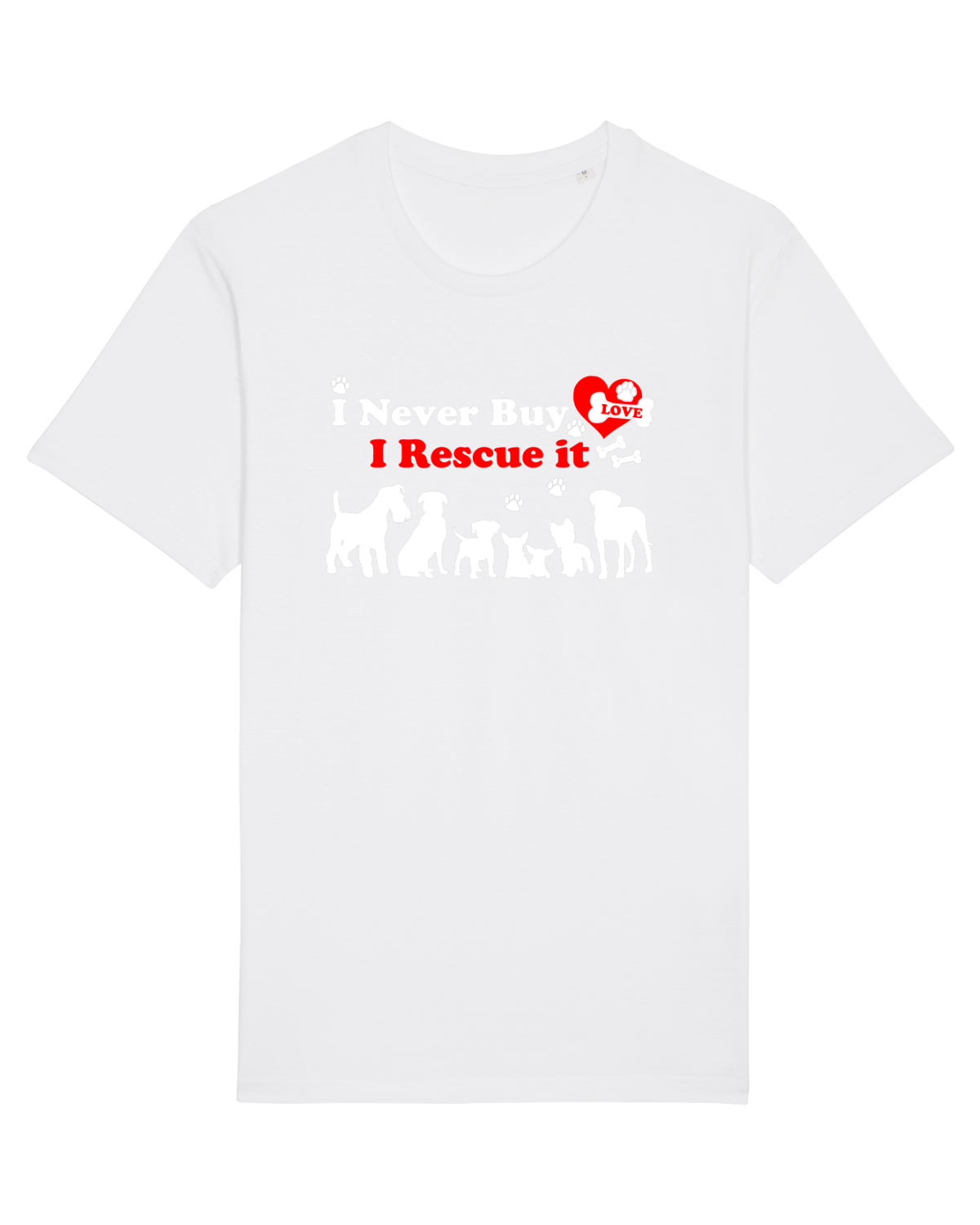 Tricou mânecă scurtă Unisex Rocker White