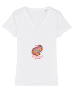 FLUTURI IN STOMAC - INDRAGOSTITI - VALENTINE`S - DRAGOBETE Tricou mânecă scurtă guler V Damă Evoker