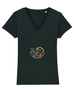 FLUTURI IN STOMAC - INDRAGOSTITI - VALENTINE`S - DRAGOBETE 2 Tricou mânecă scurtă guler V Damă Evoker