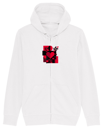 IUBIRE - INIMA - ABSTRACT  - GEOMETRIC - FLORAL White