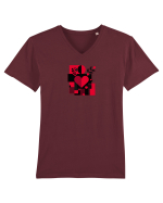 IUBIRE - INIMA - ABSTRACT  - GEOMETRIC - FLORAL Tricou mânecă scurtă guler V Bărbat Presenter