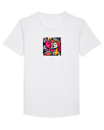 IUBIRE - INIMA - CUPLU  - GEOMETRIC - CUBIST Tricou mânecă scurtă guler larg Bărbat Skater