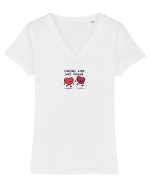 CHASING LOVE SINCE FOREVER - MEREU  IN CAUTAREA IUBIRII Tricou mânecă scurtă guler V Damă Evoker