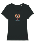DRAGOBETE - INIMA - COPAC - FLORI - ROMANESC - TRADITIE Tricou mânecă scurtă guler larg fitted Damă Expresser