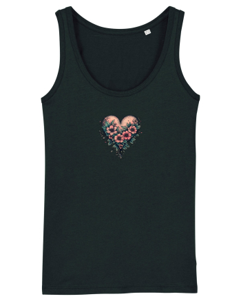 DRAGOBETE - VALENTINE`S DAY - INIMA - FLORI stil tatuaj Black