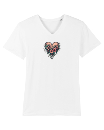 DRAGOBETE - VALENTINE`S DAY - INIMA - FLORI stil tatuaj White